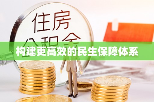 大化构建更高效的民生保障体系
