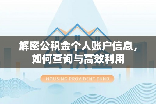 大化解密公积金个人账户信息，如何查询与高效利用