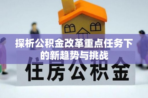 大化探析公积金改革重点任务下的新趋势与挑战